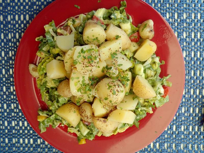 Kartoffeln mit Salat